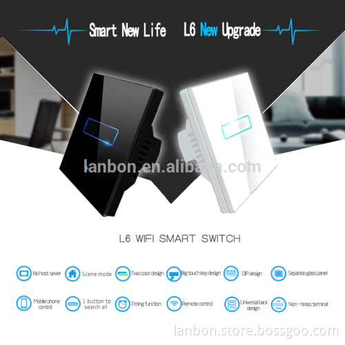 LANBON Wireless smart WIFI switch with touch panel and mombile remoto control